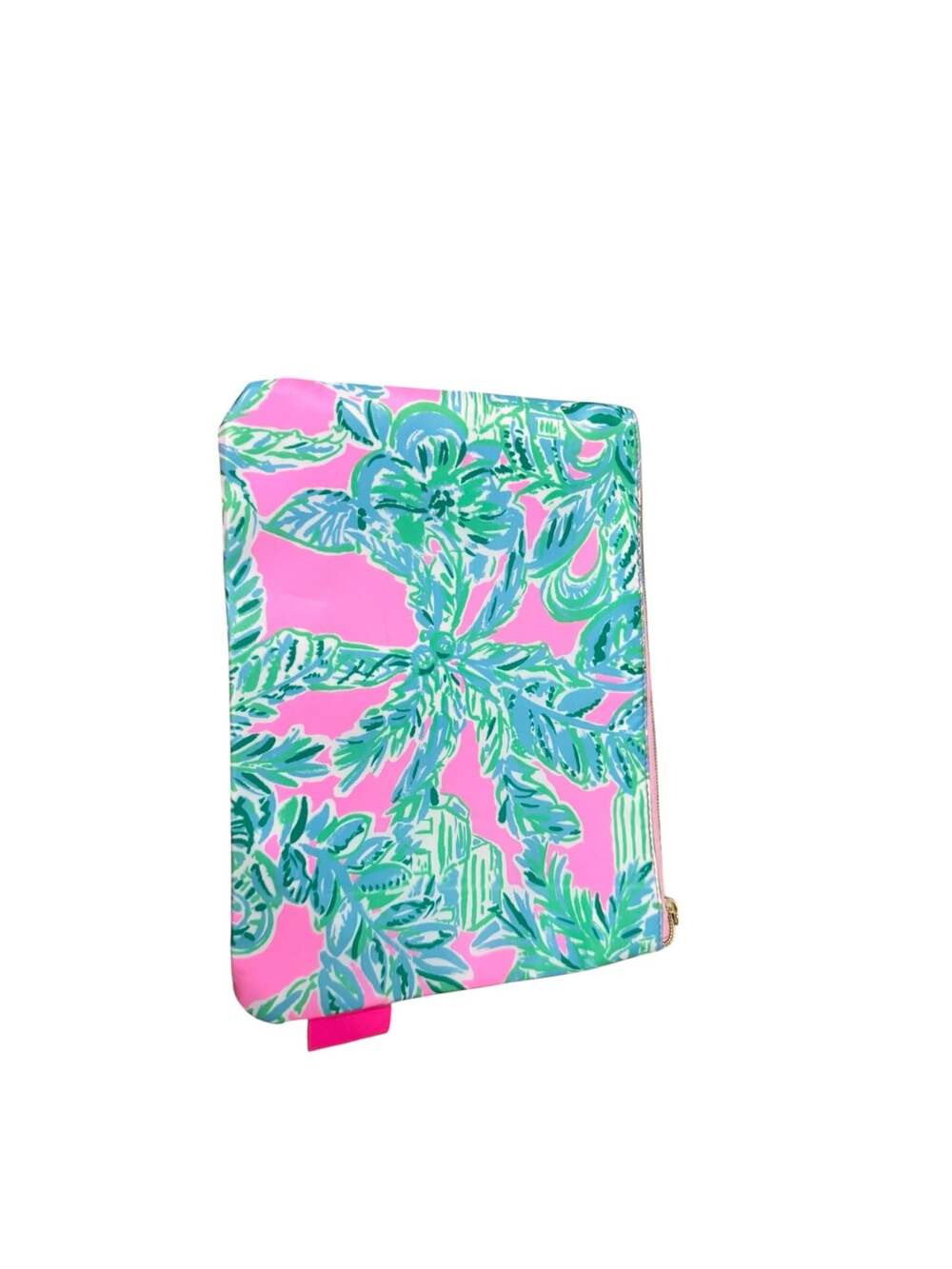 Lilly Pulitzer Beach Day Pouch in Pink and Green Tropical Print